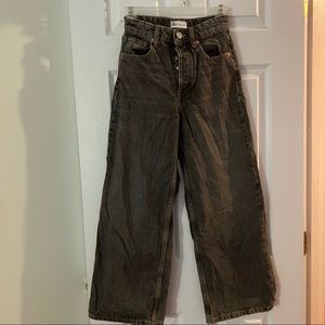Zara Cropped High-Waisted Wide Leg Jeans